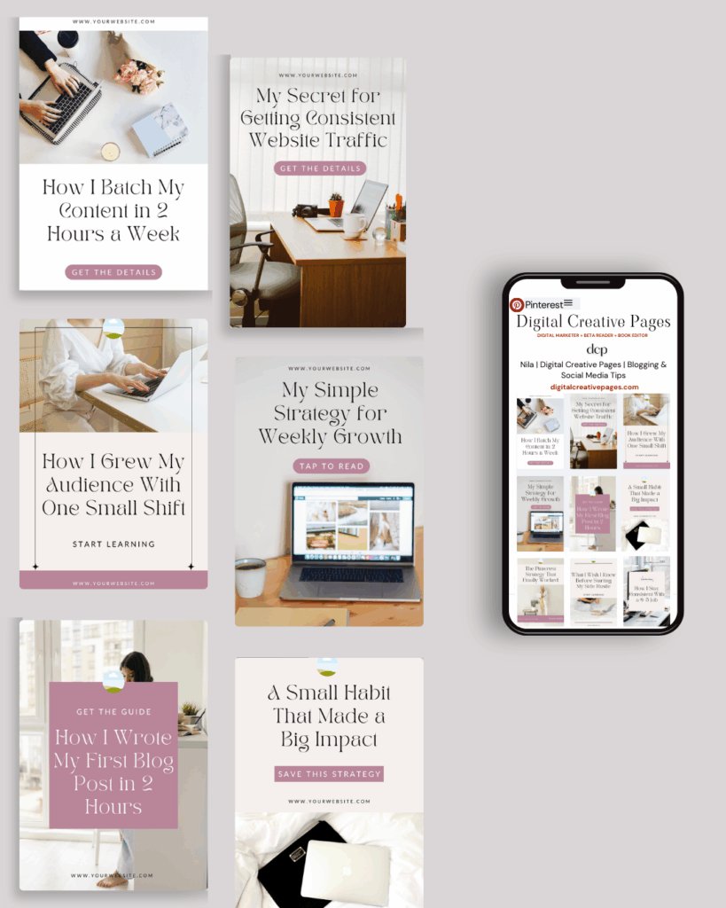 Pinterest soft storytelling Canva Template