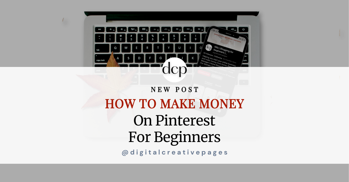 How To Make Money On Pinterest For Beginners. Phone on laptop with pinterest page open